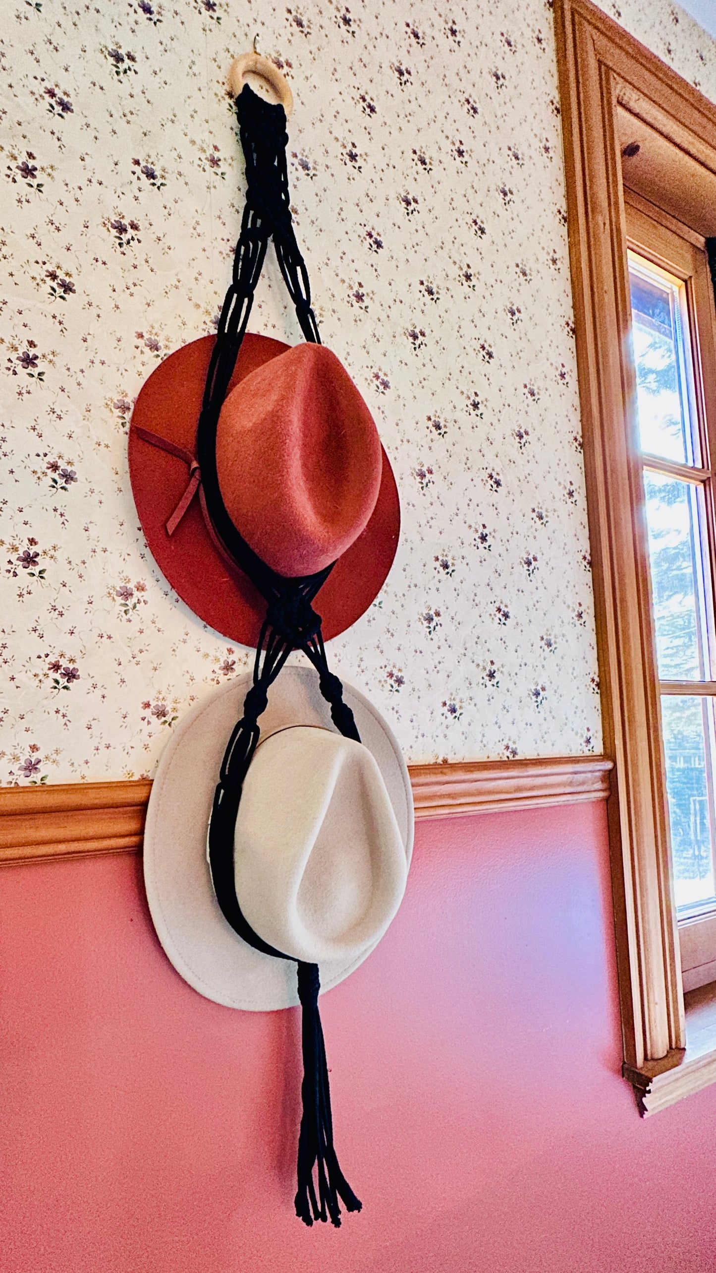 Recycled Cotton Macrame Hat Rack