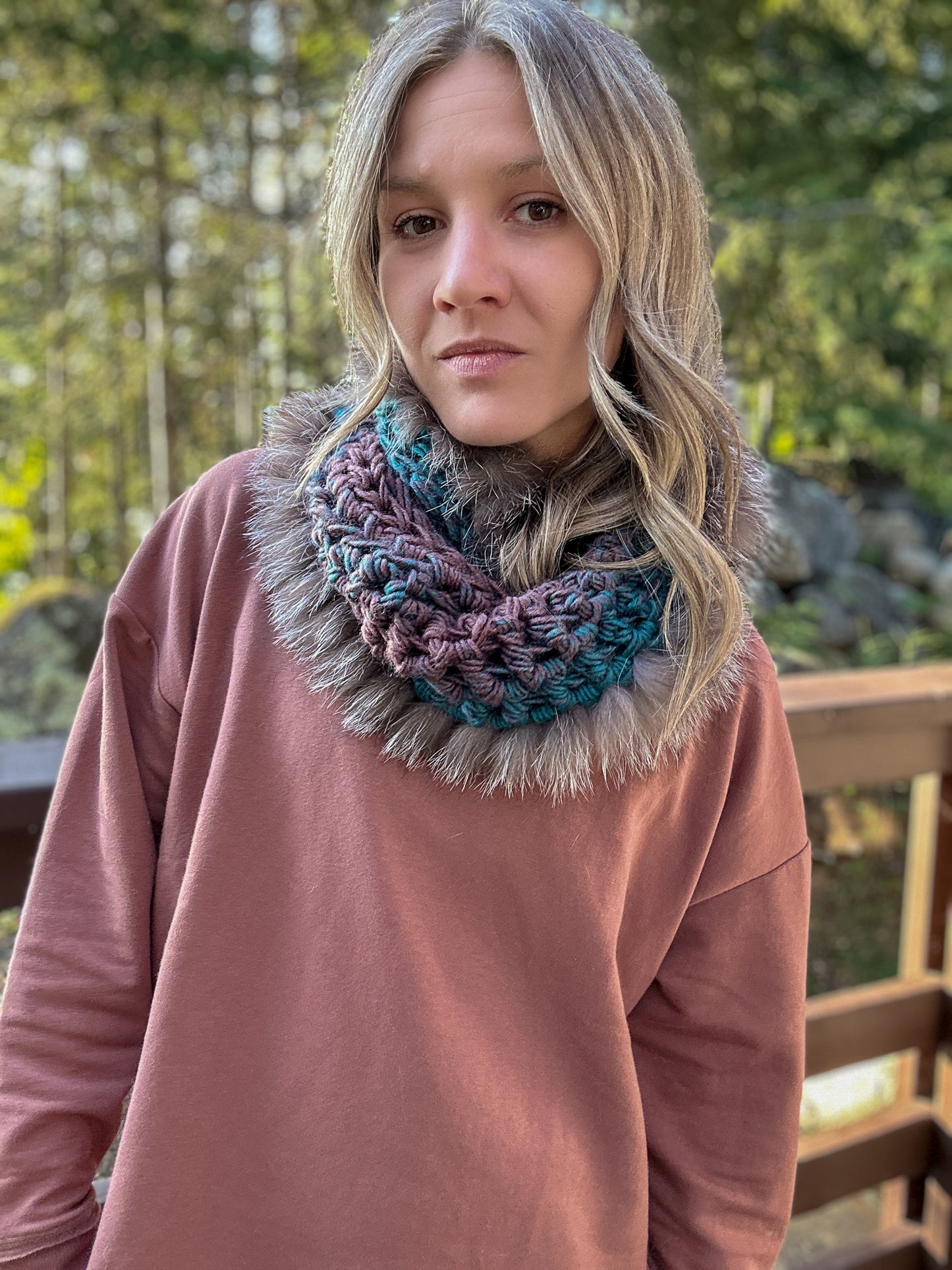 Foulard avec fourrure recyclée