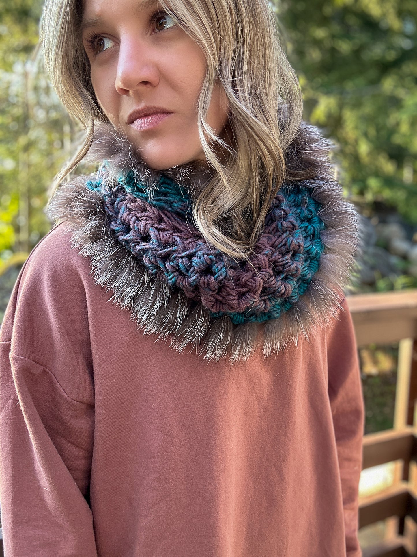 Foulard avec fourrure recyclée
