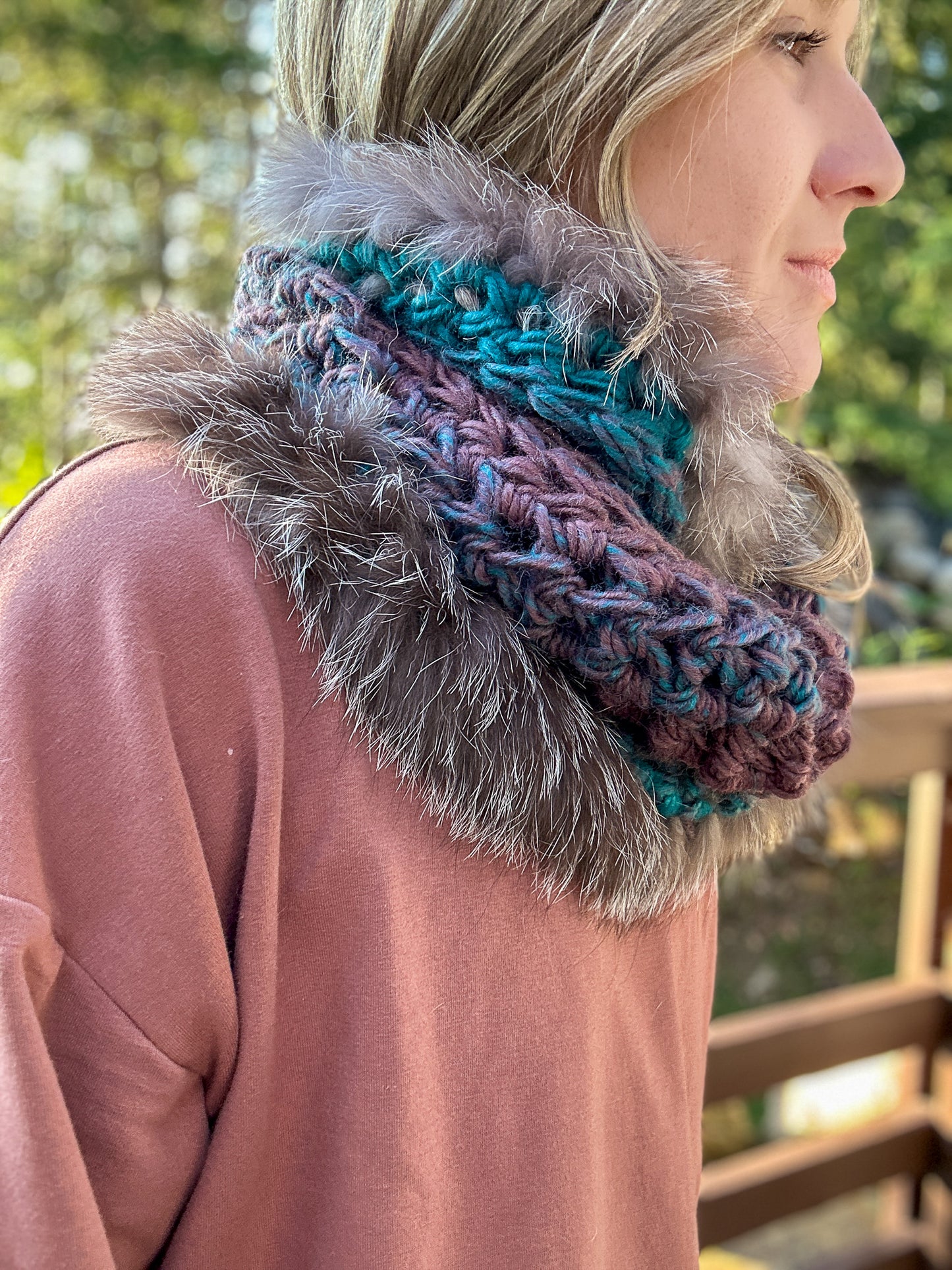 Foulard avec fourrure recyclée