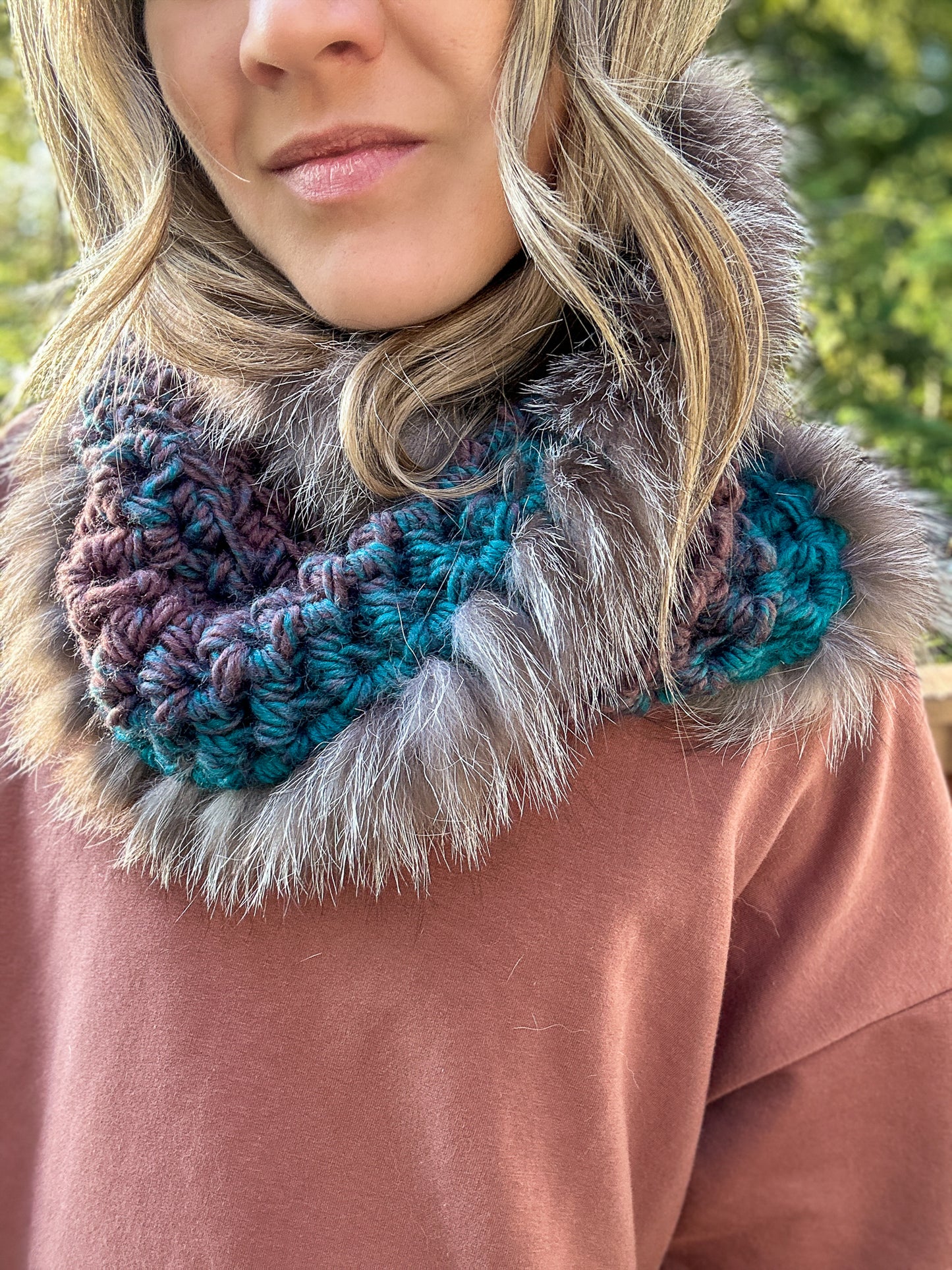 Foulard avec fourrure recyclée