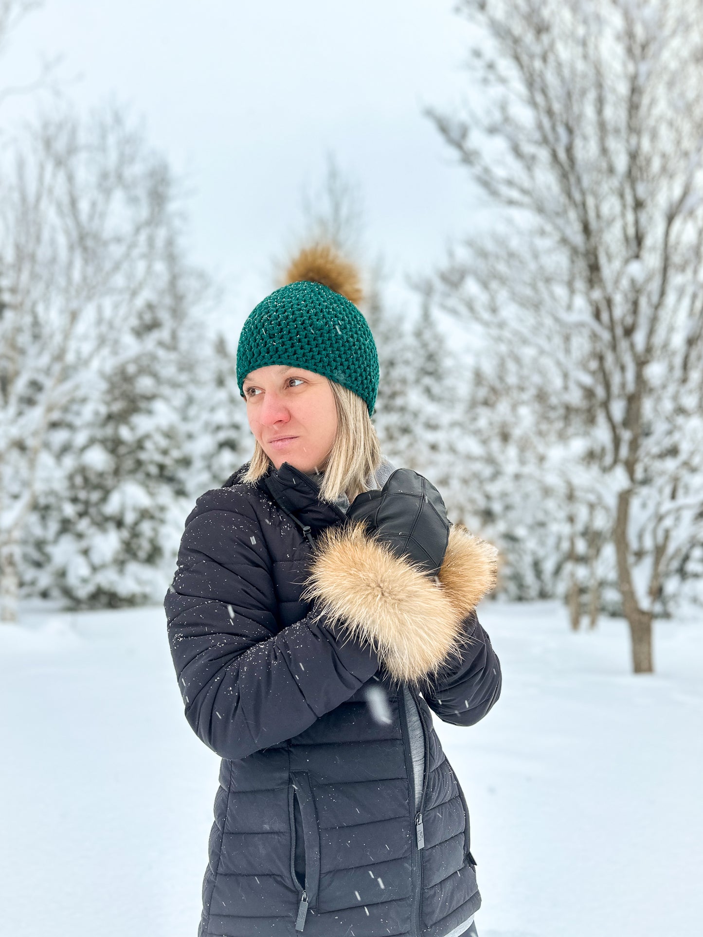 Ensemble Mitaines et Tuque avec pompon
