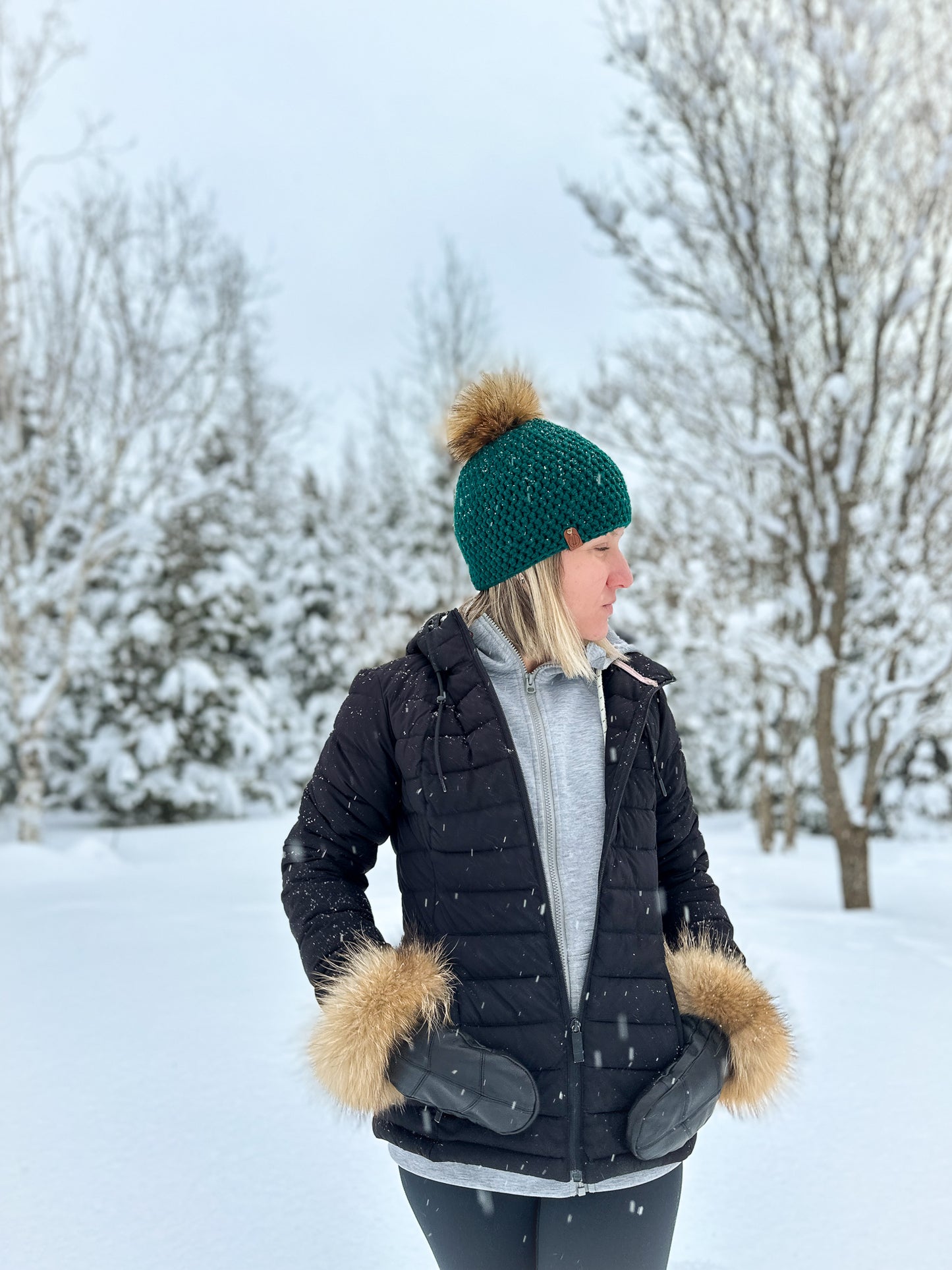 Ensemble Mitaines et Tuque avec pompon