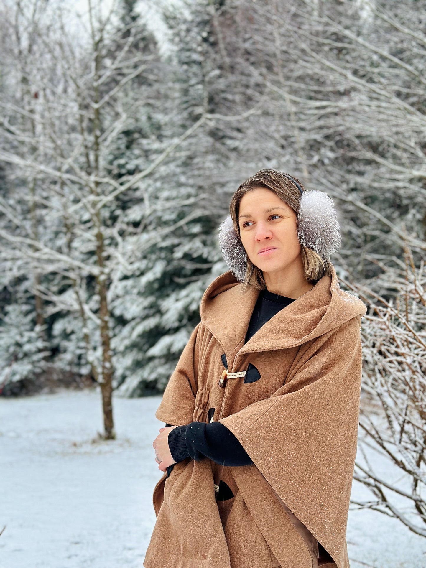 Cache-oreilles en fourrure recyclée, Renard