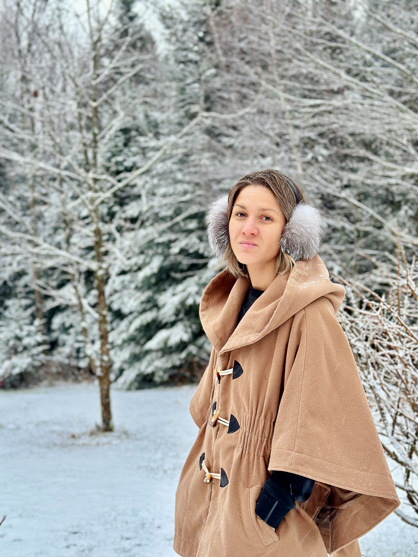 Cache-oreilles en fourrure recyclée, Renard