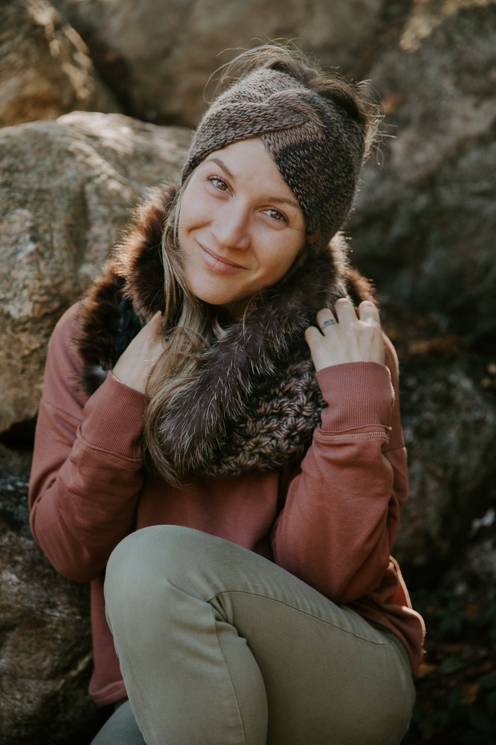 Recycled Fur Earmuffs, Ginger Wild Cat