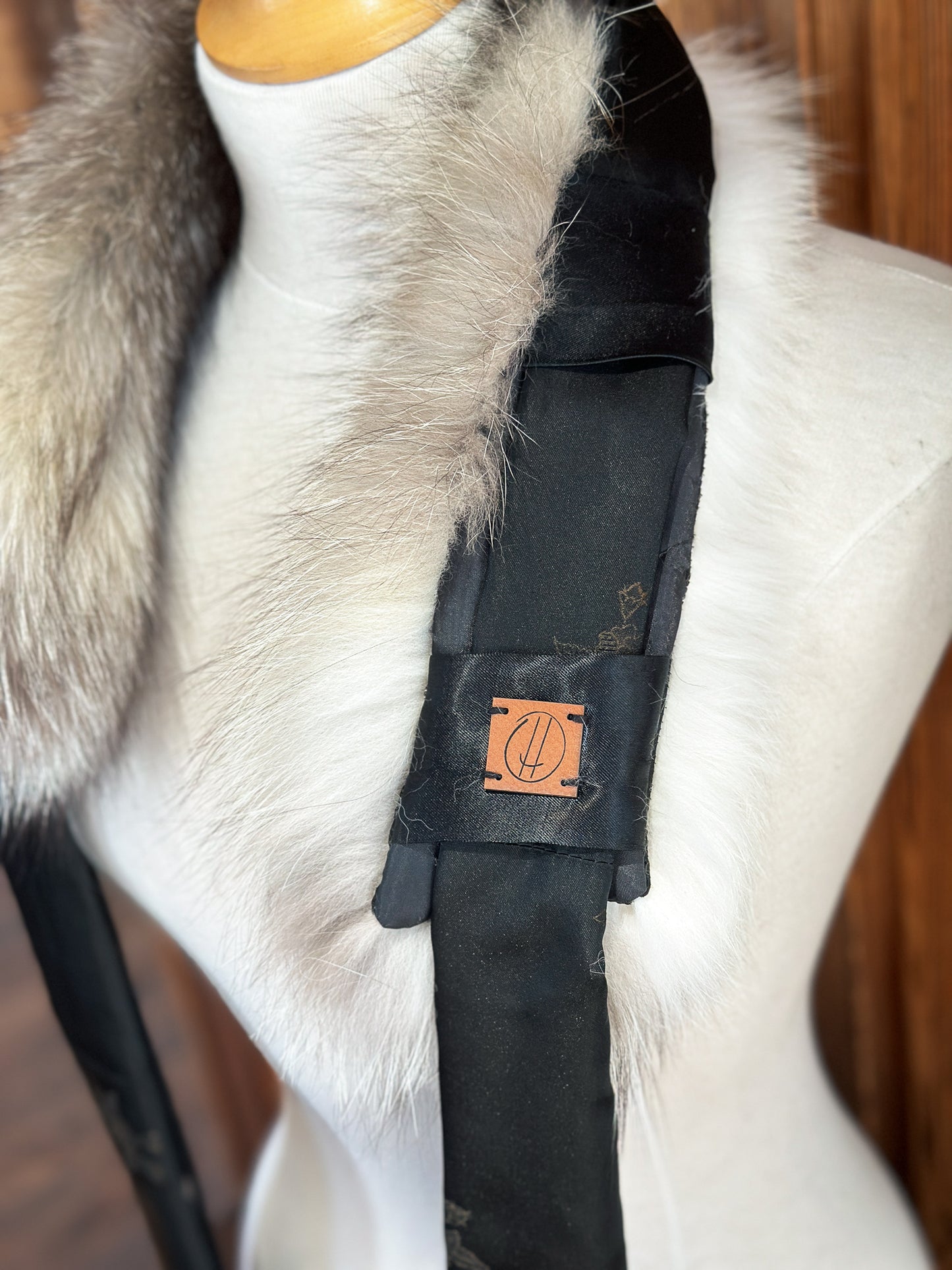 Foulard tout en fourrure 2 couleurs avec boucle