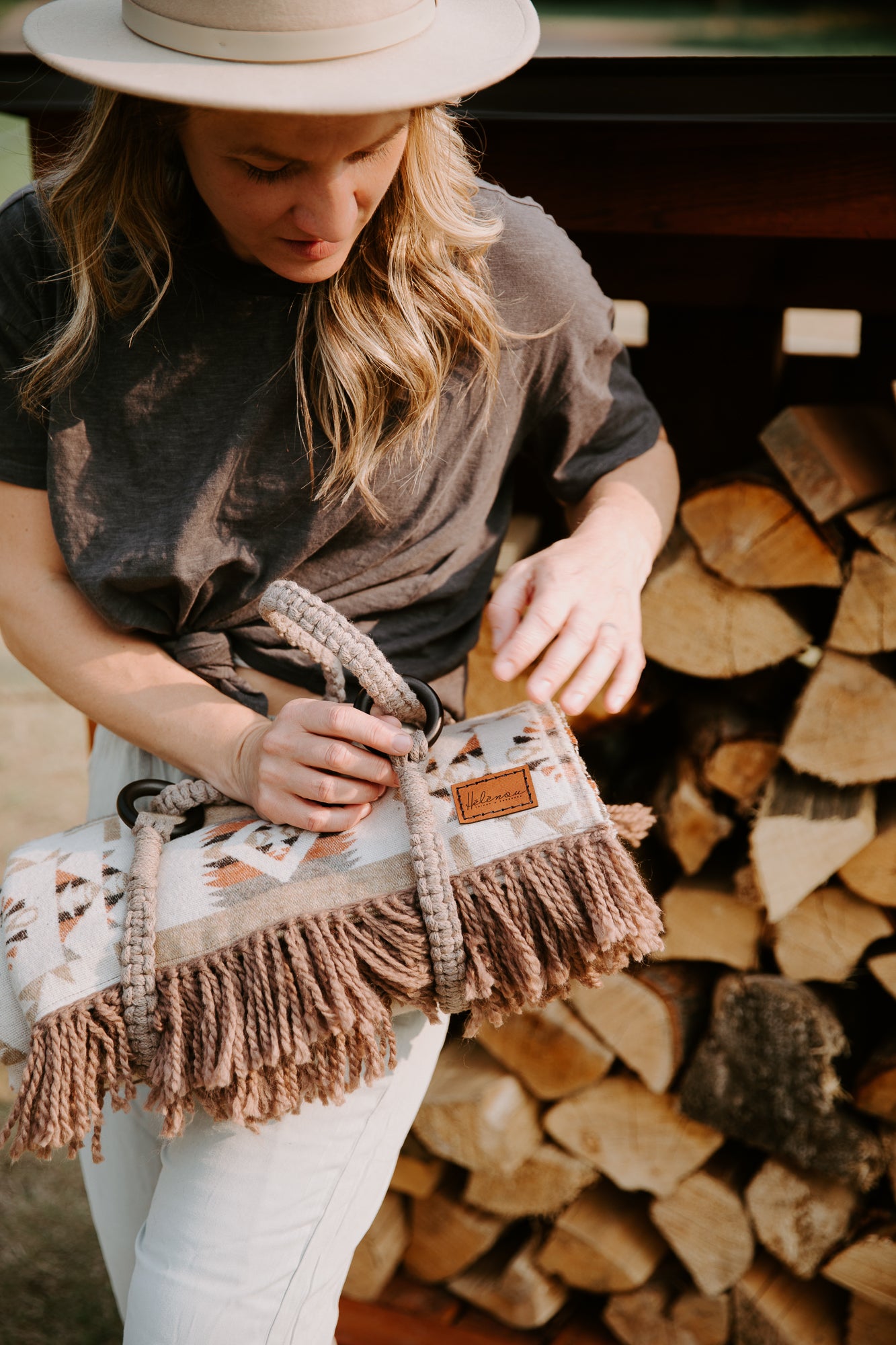 Blanket - Aztec boho wool throw