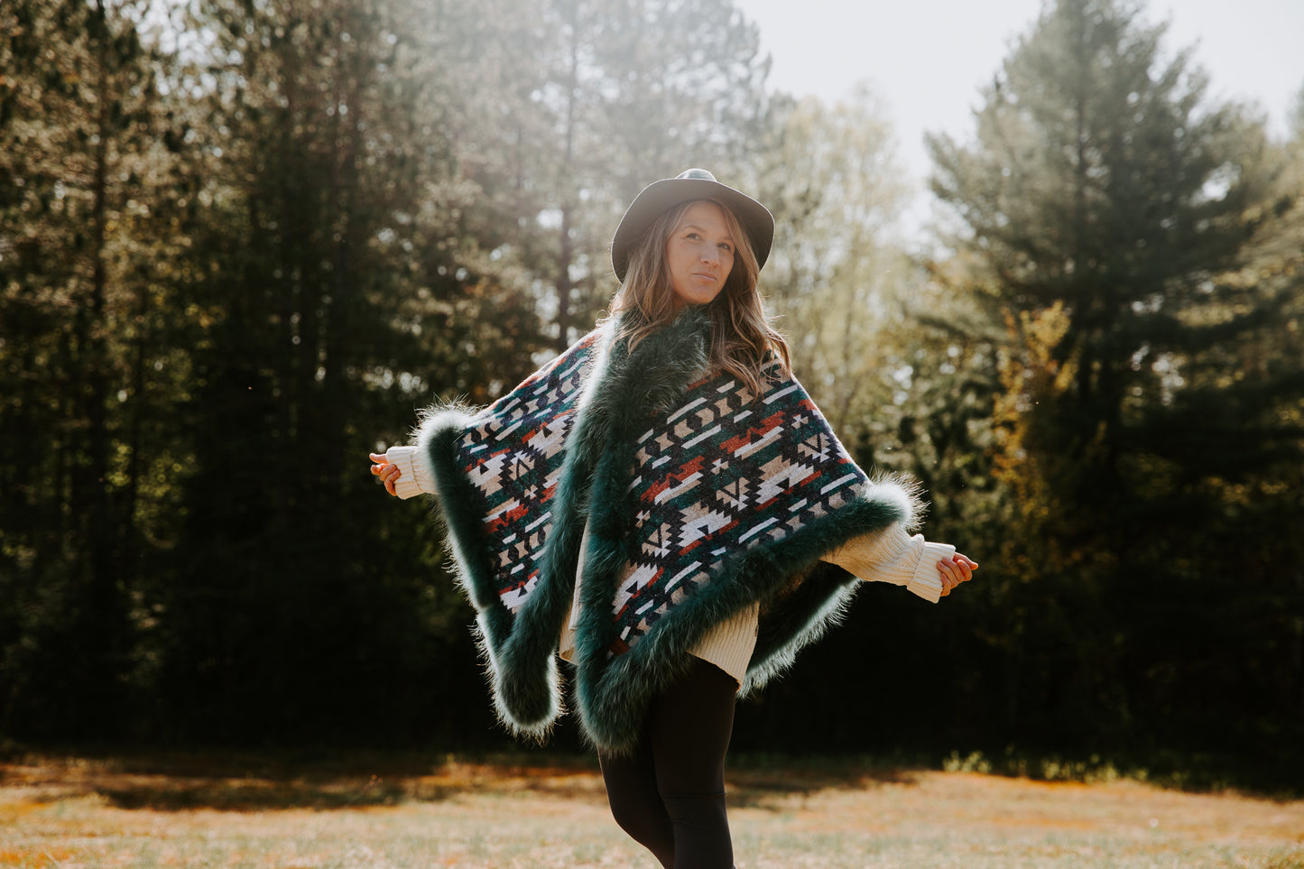 Châle avec fourrure/ Fur shawl