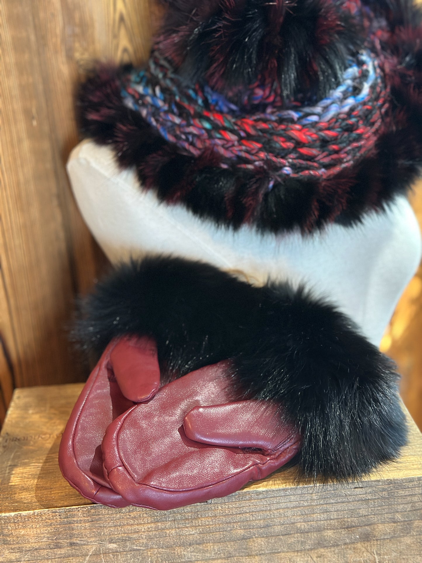 Foulard avec fourrure recyclée