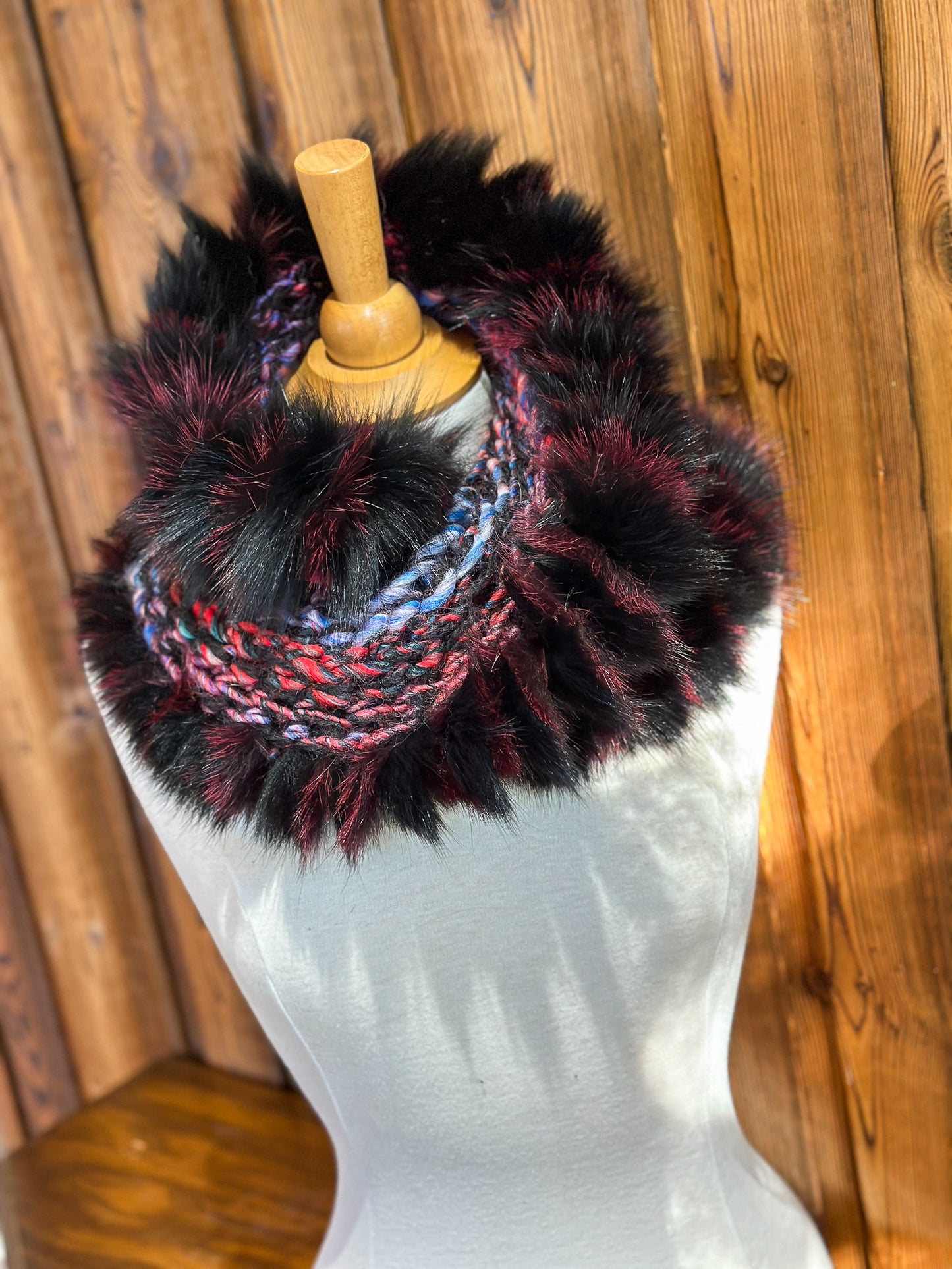 Foulard avec fourrure recyclée