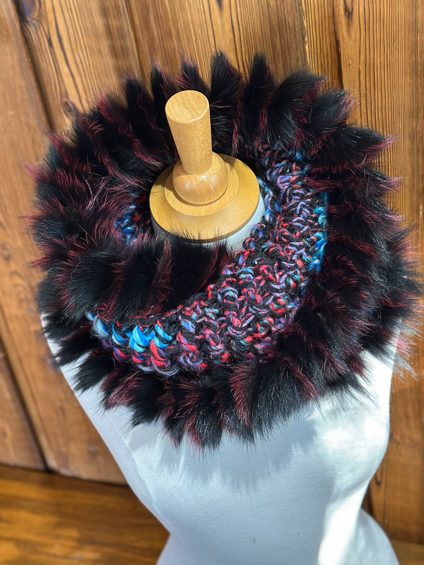 Foulard avec fourrure recyclée