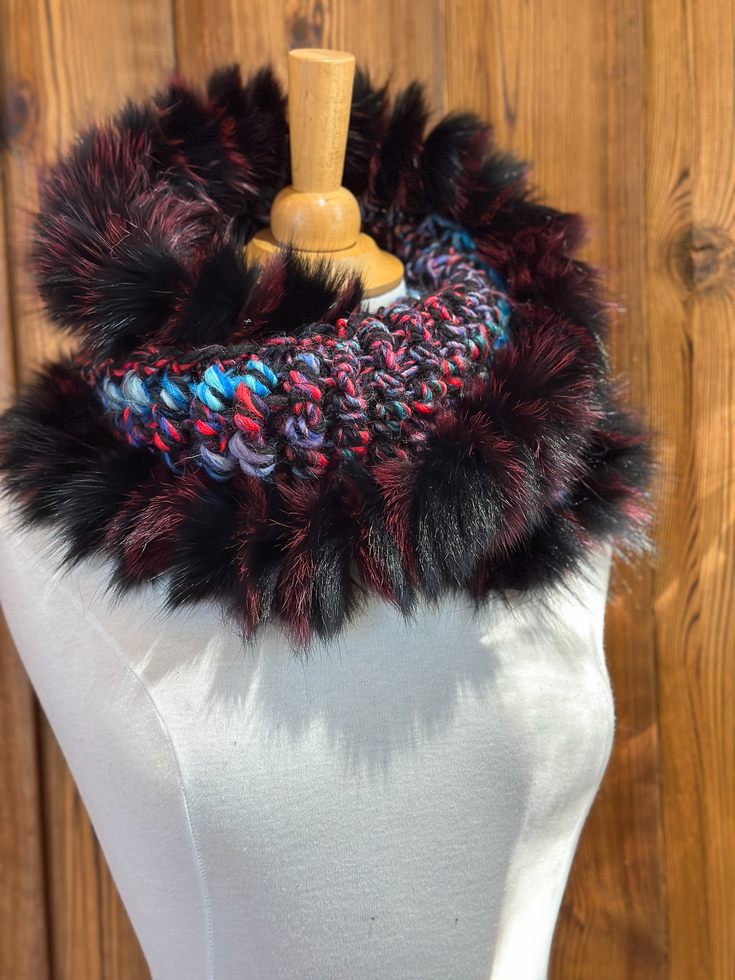 Foulard avec fourrure recyclée