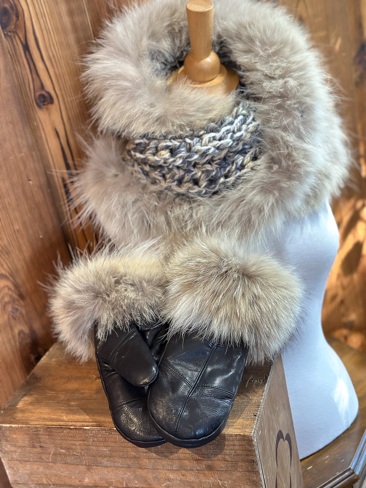Foulard avec fourrure recyclée