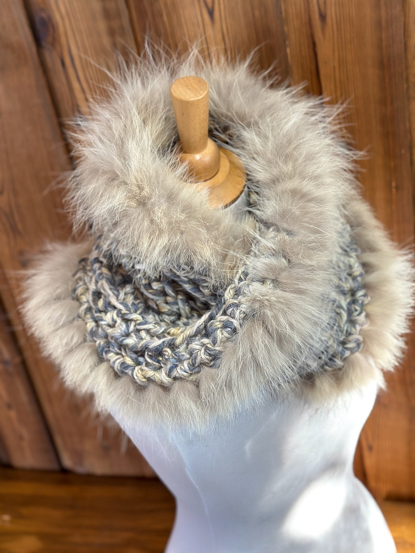 Foulard avec fourrure recyclée