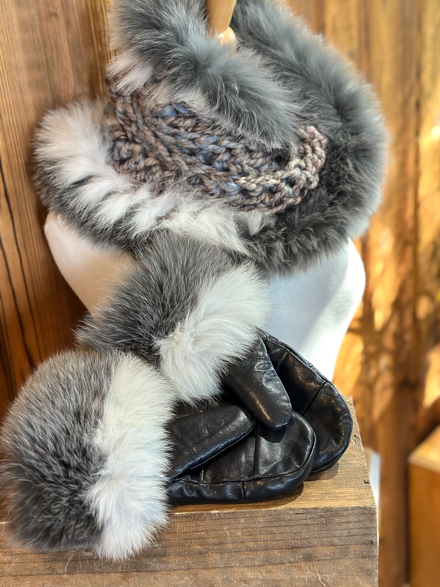 Recycled Fur Earmuffs, Ginger Wild Cat
