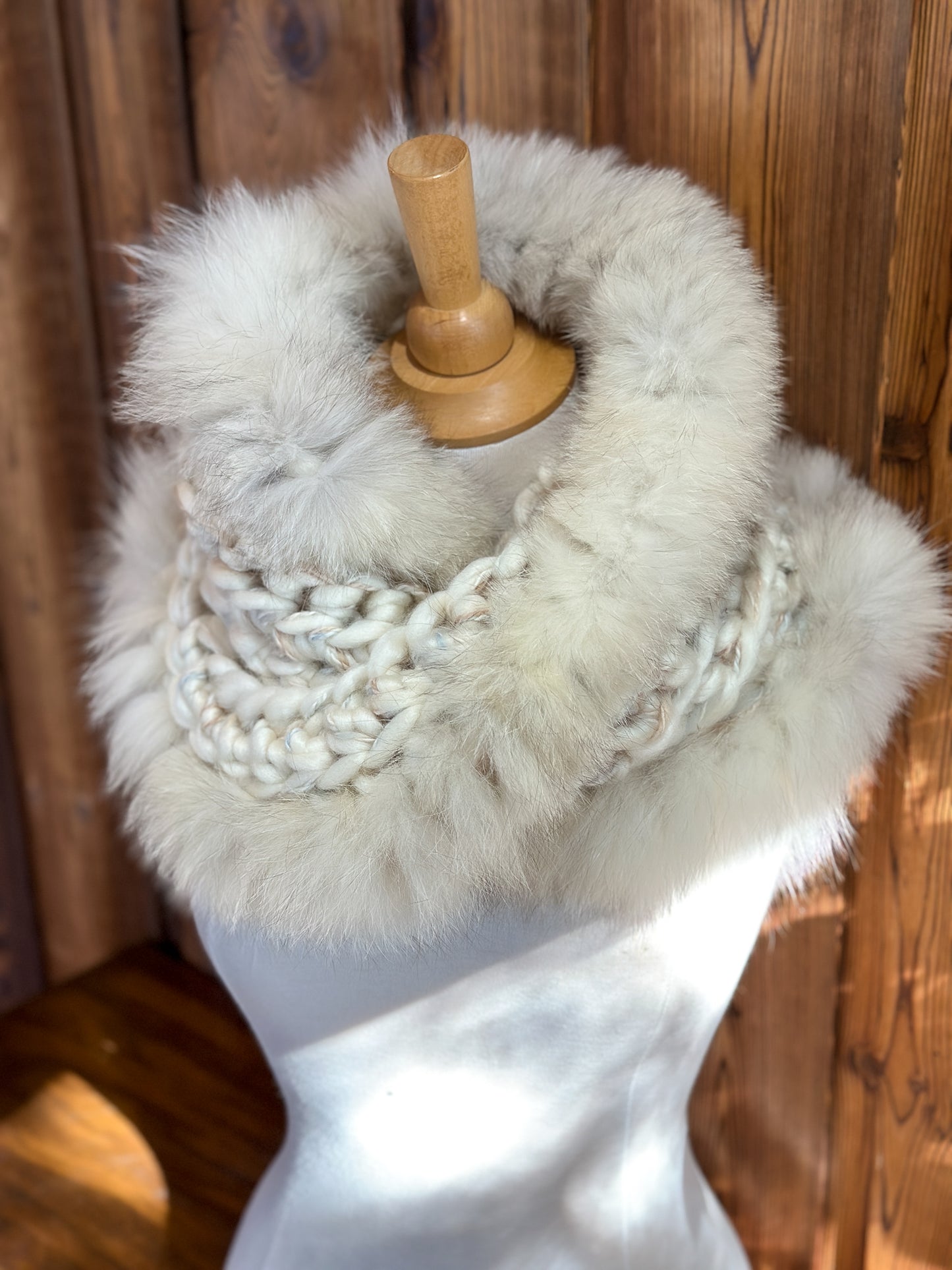 Foulard avec fourrure recyclée Renard