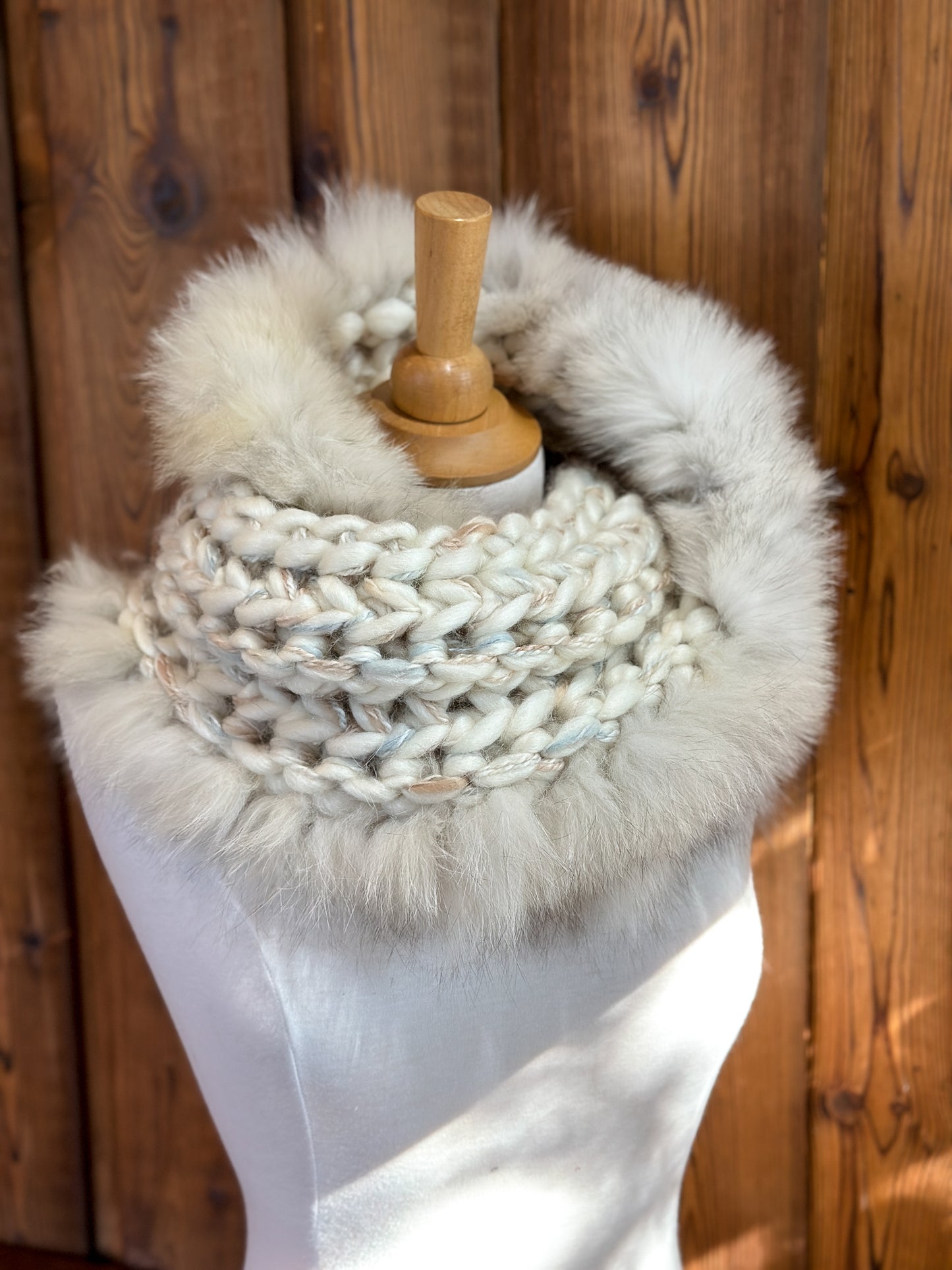Foulard avec fourrure recyclée Renard