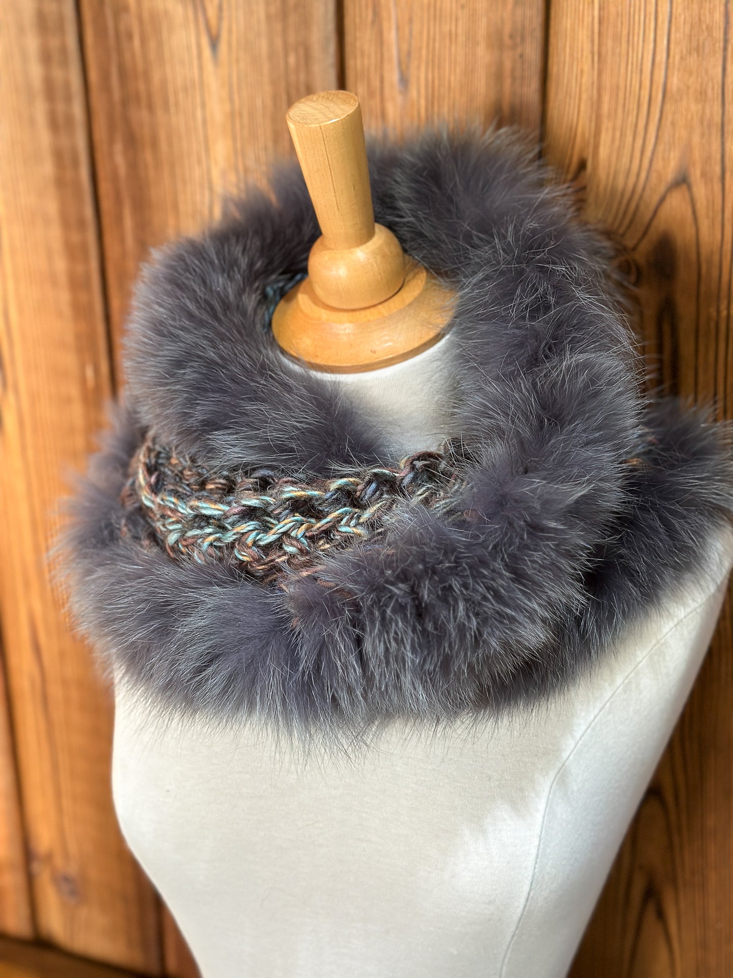 Foulard avec fourrure recyclée