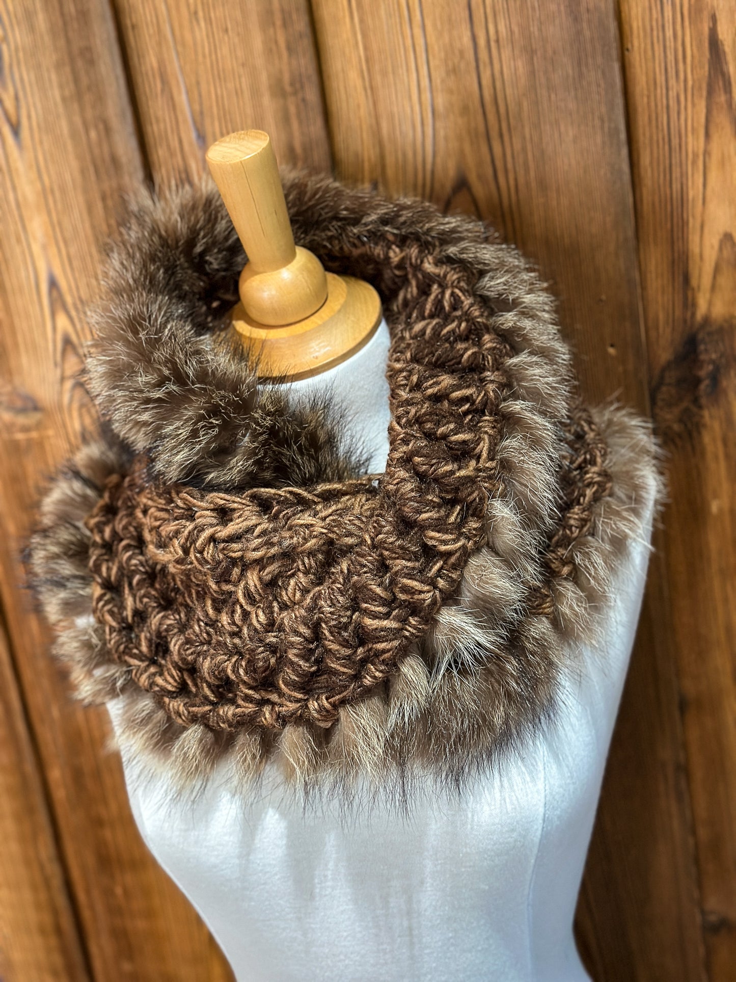Foulard avec fourrure recyclée