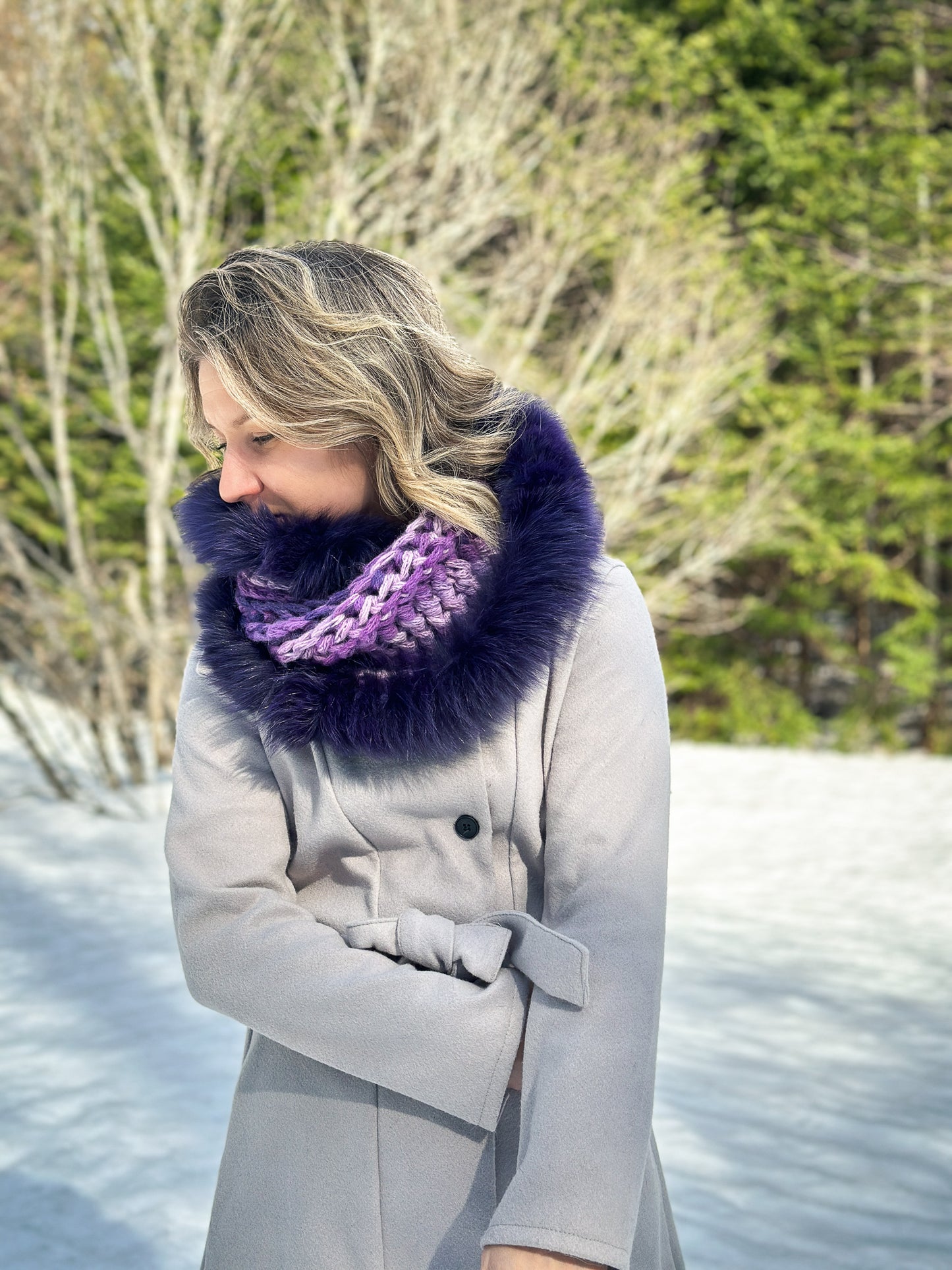 Foulard avec fourrure recyclée