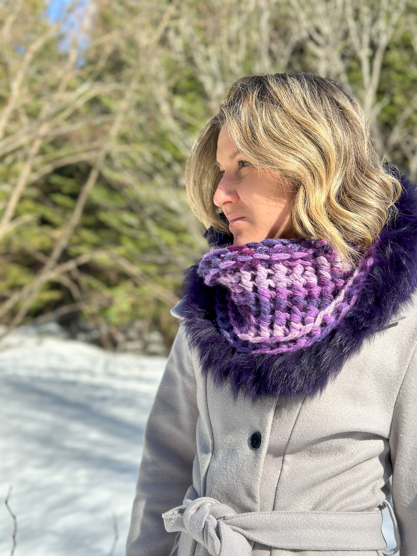 Foulard avec fourrure recyclée