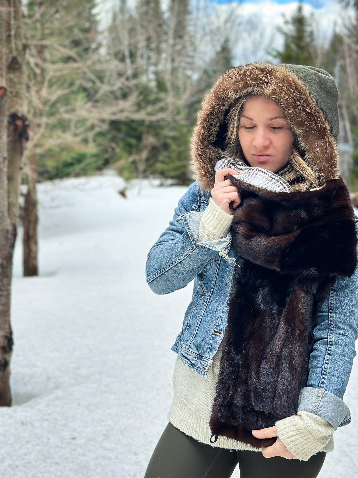 Précommande- Foulard à capuchon amovible et réversible