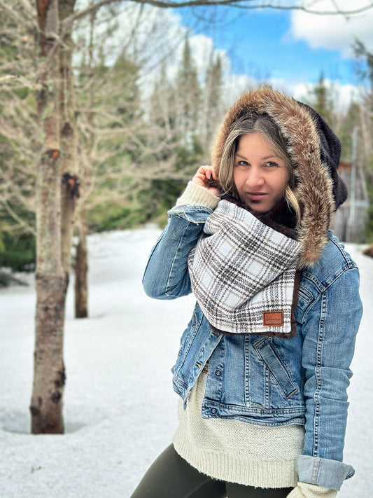 Précommande- Foulard à capuchon amovible et réversible