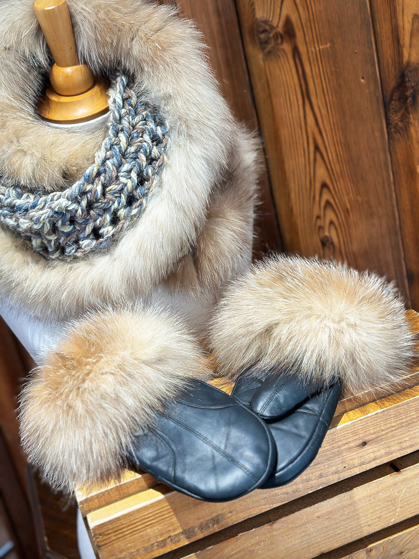 Foulard avec fourrure recyclée