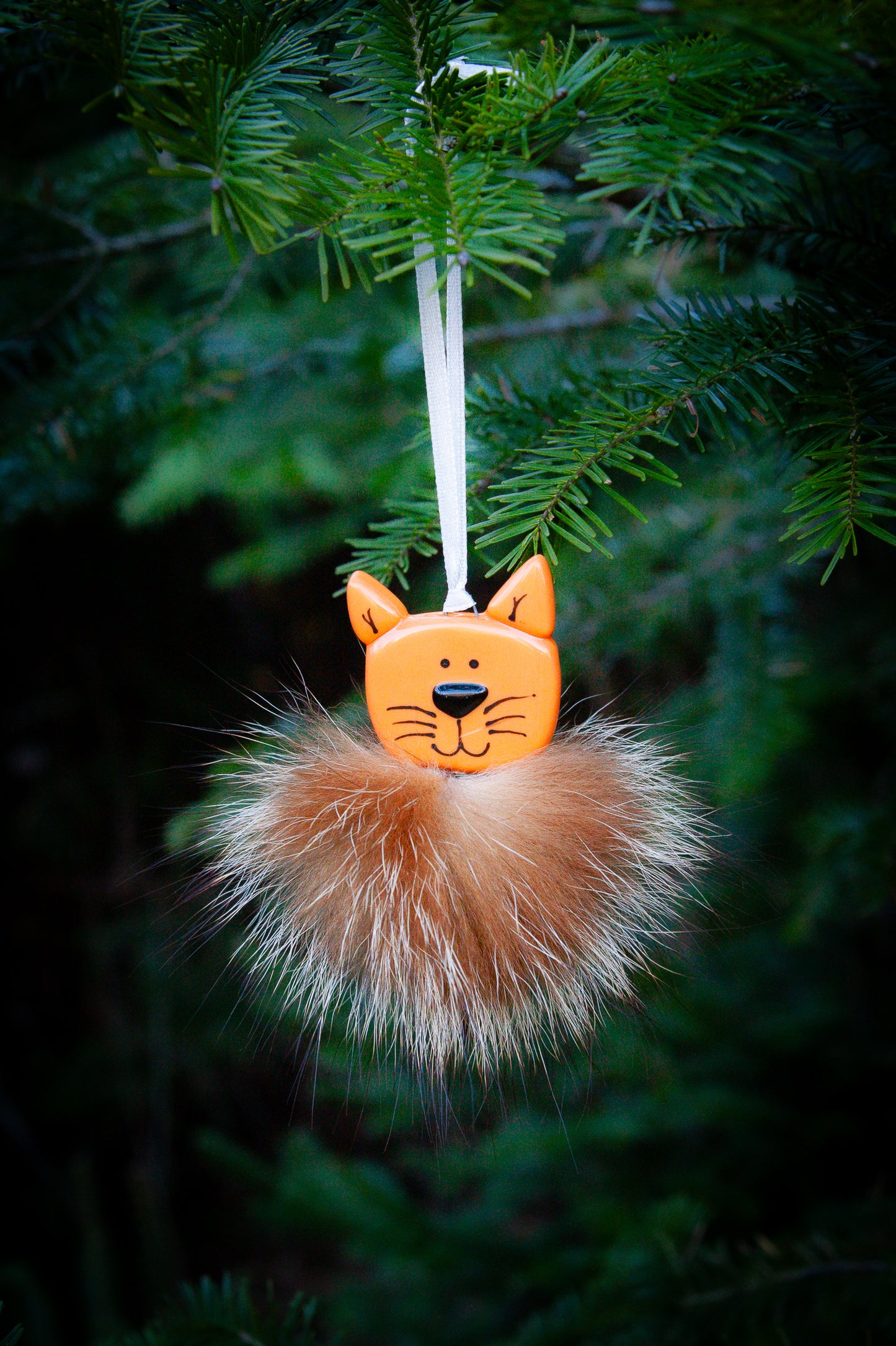 christmas ornament, cat red, hand made