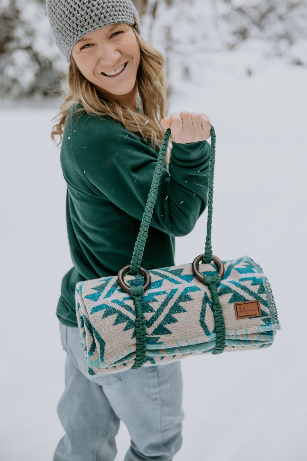 Ganse en macramé ajustable, Turquoise