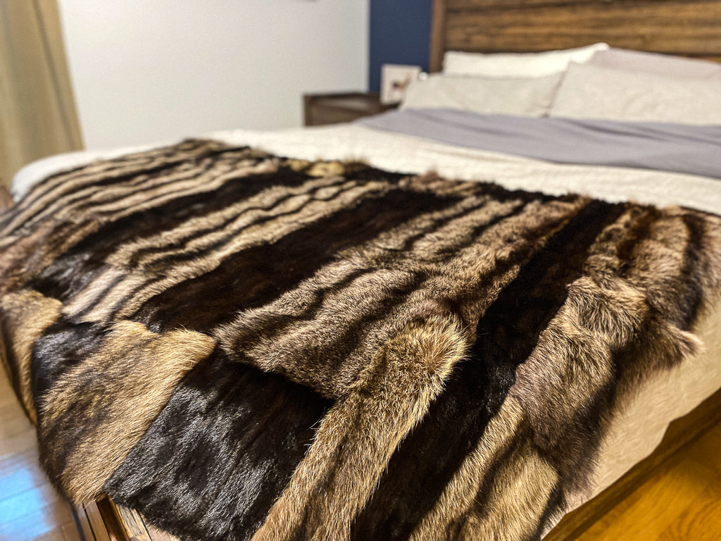 Couverture en fourrure recyclée
