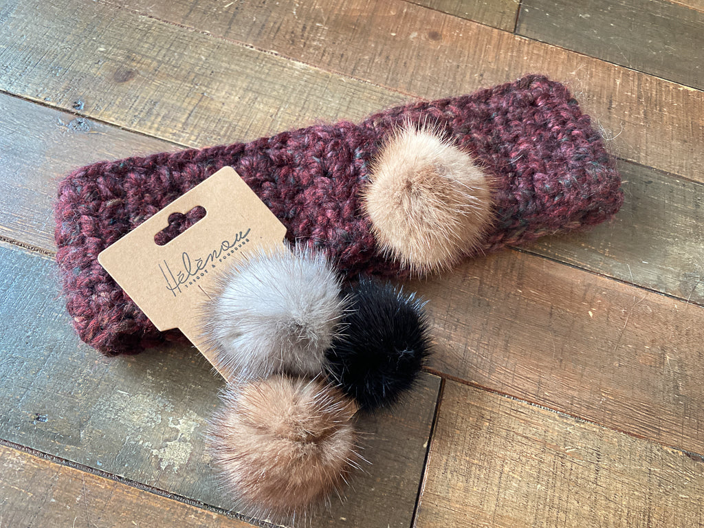 pompons de fourrure en trio