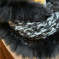 Foulard avec fourrure recyclée - Noir et gris