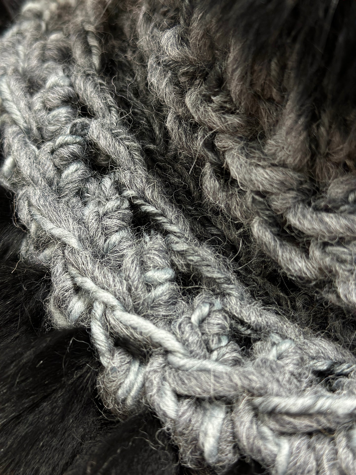 Scarf with recycled fur