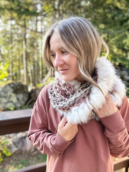 Scarf with recycled fur