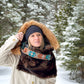 Foulard à capuchon amovible et réversible