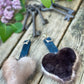 Porte clés en fourrure recyclée « p’tit coeur » Réversible