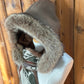 Foulard à capuchon amovible et réversible Vert et beige