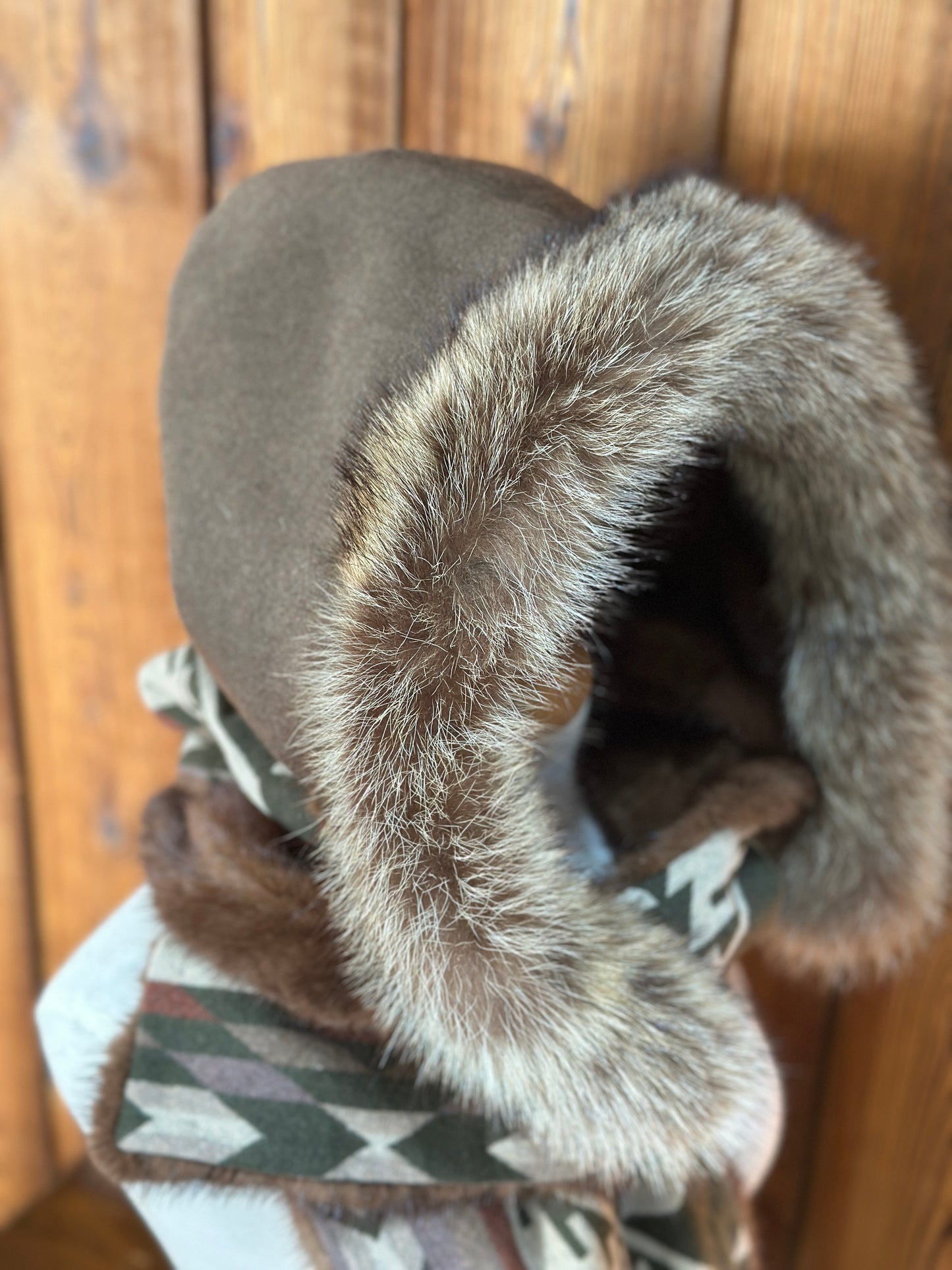 Foulard à capuchon amovible et réversible Vert et beige