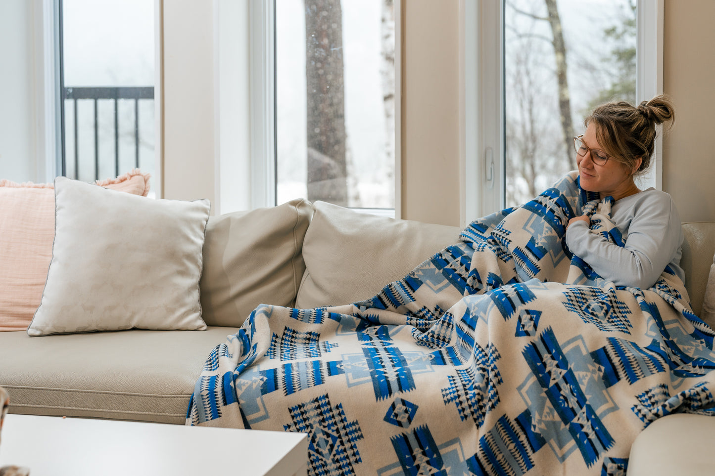 Blanket - Aztec boho wool throw