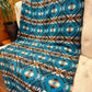 Couverture - Jeté en laine à motif boho aztèque