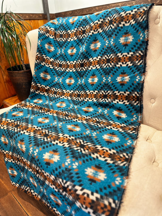 Couverture - Jeté en laine à motif boho aztèque
