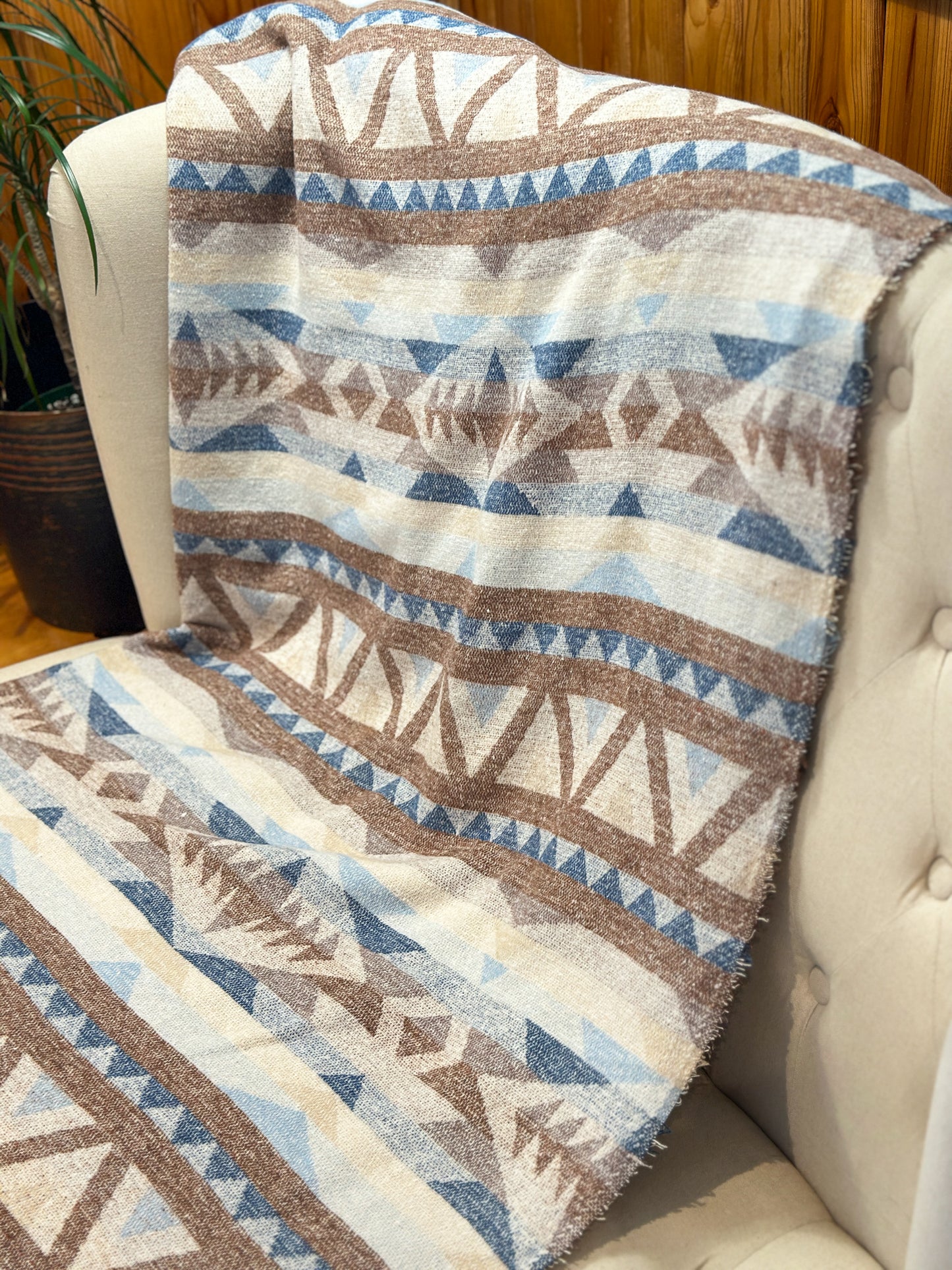 Couverture - Jeté en laine à motif boho aztèque