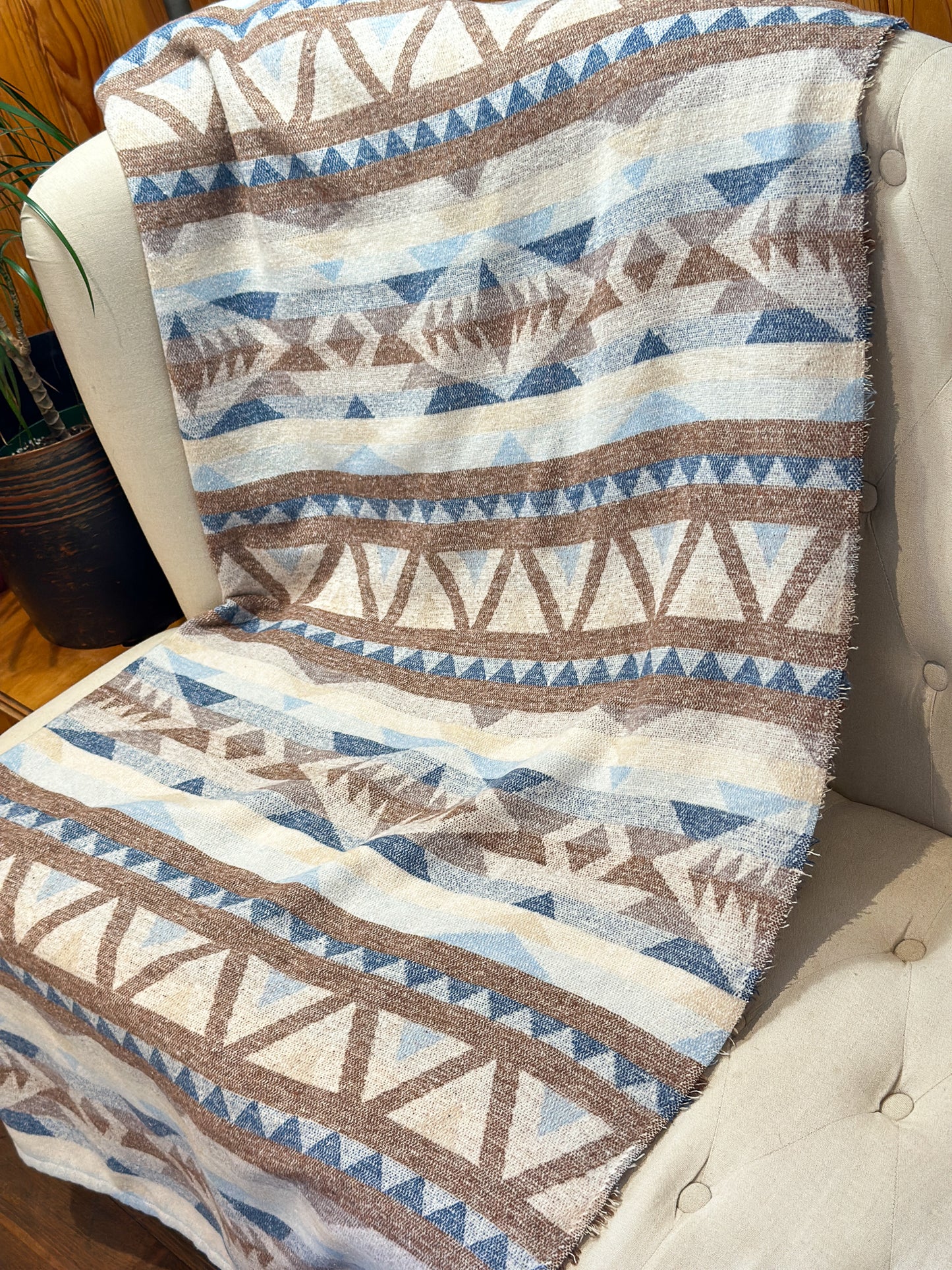 Couverture - Jeté en laine à motif boho aztèque
