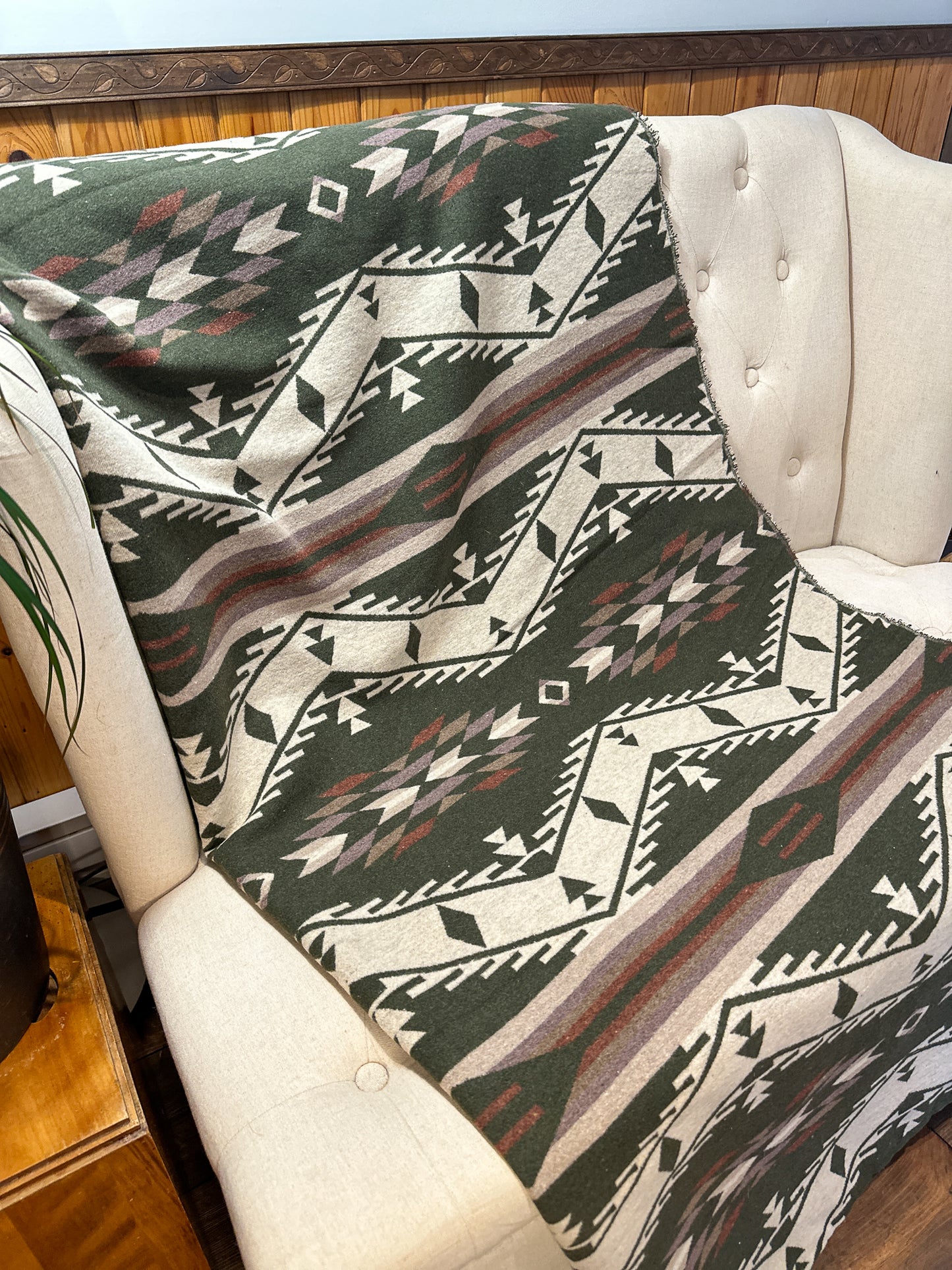 Couverture - Jeté en laine à motif boho aztèque