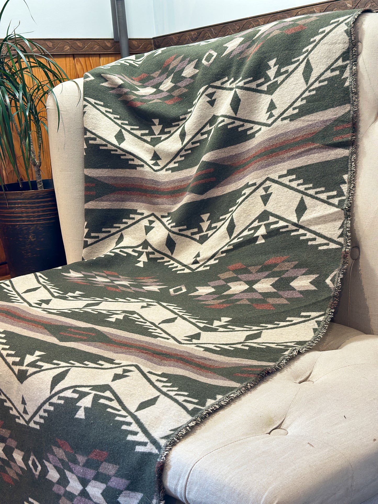Couverture - Jeté en laine à motif boho aztèque
