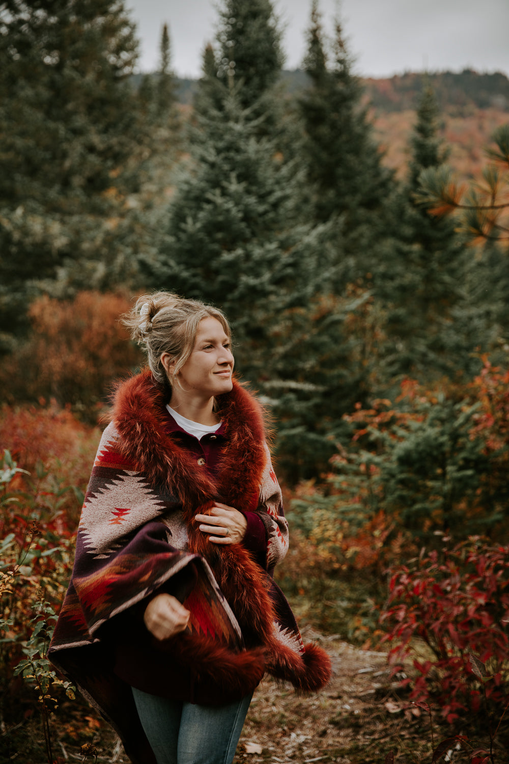 Châle avec fourrure/ Fur shawl