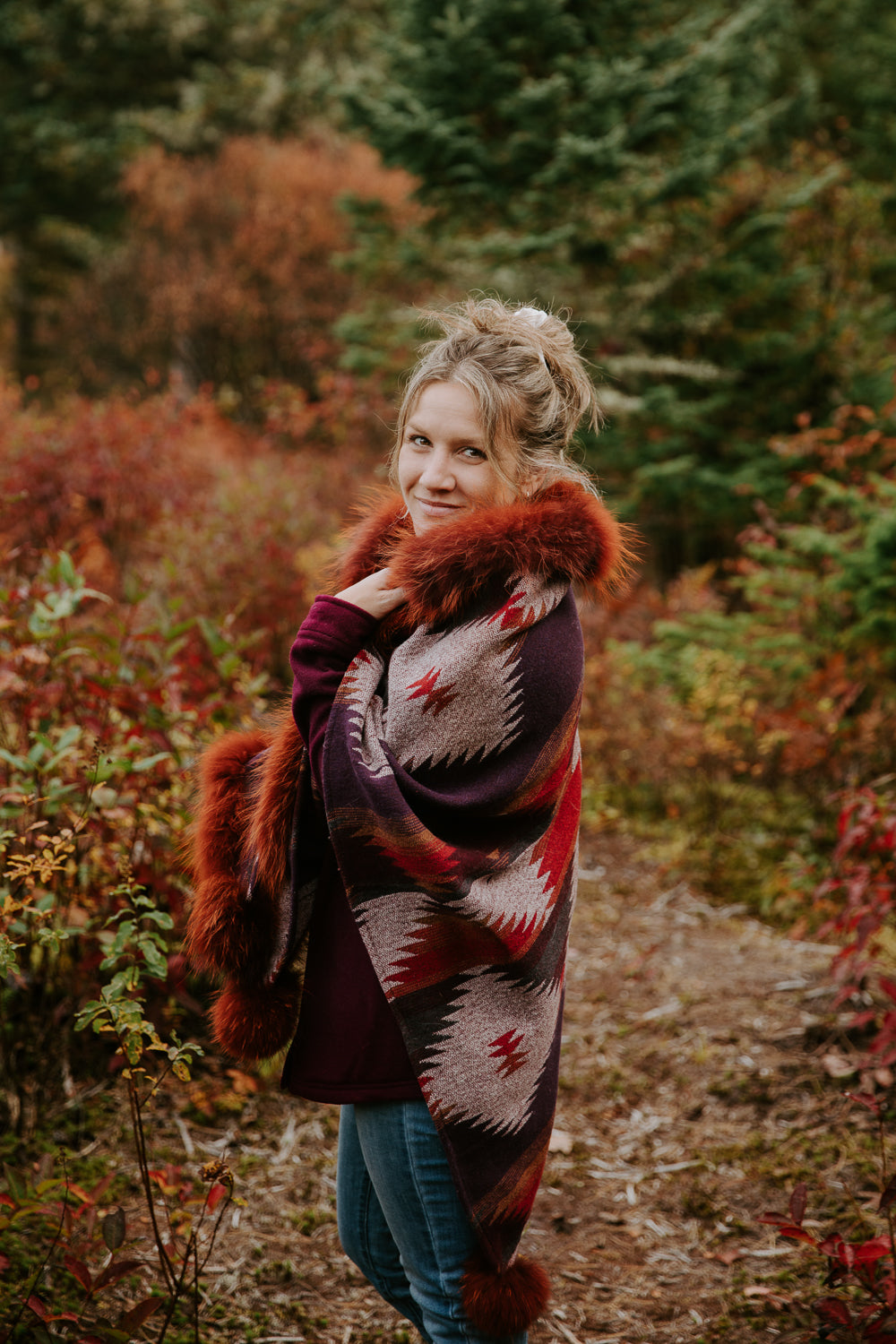 Châle avec fourrure/ Fur shawl