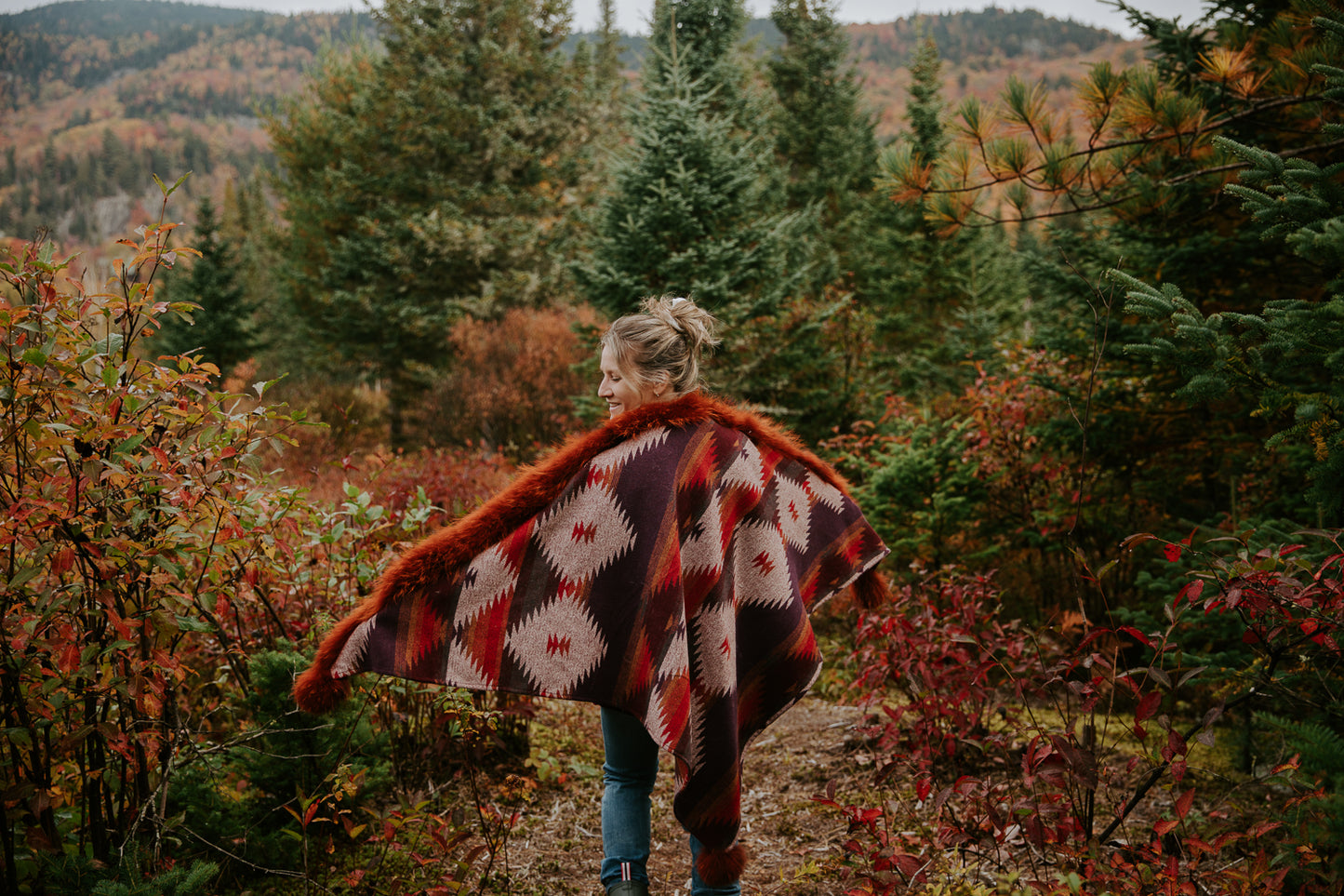 Châle avec fourrure/ Fur shawl